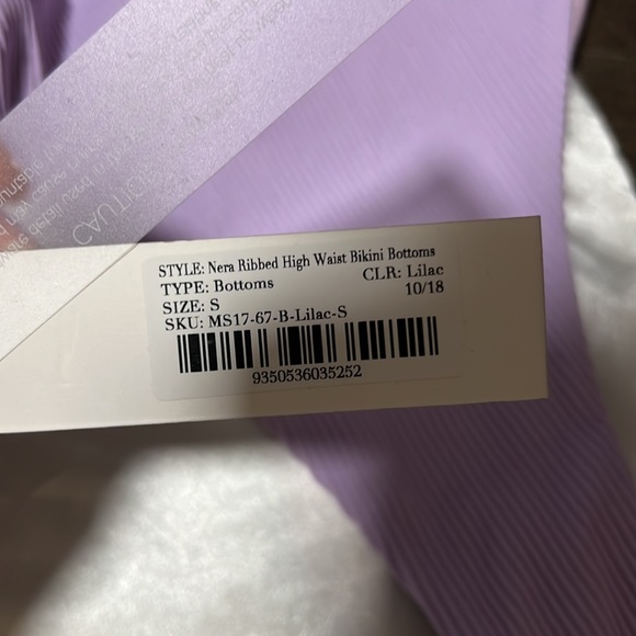 MESHKI Swim Purple High Waist High Cut Bottoms NEW - Picture 4 of 5